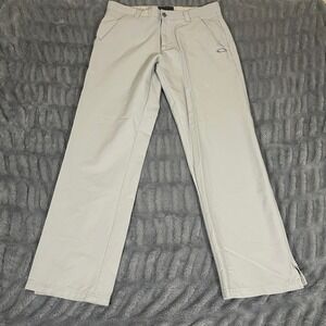 Oakley Mens Golf Pants 34W 32L Gray Stretch Nylon Technical Chino Trousers